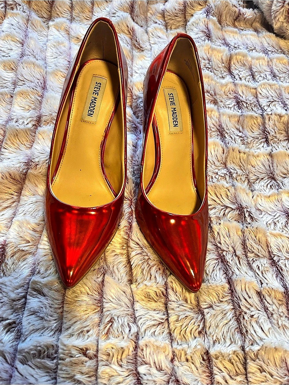 Steve Madden Vala Pump Red Patent Pointed-Toe Heels
